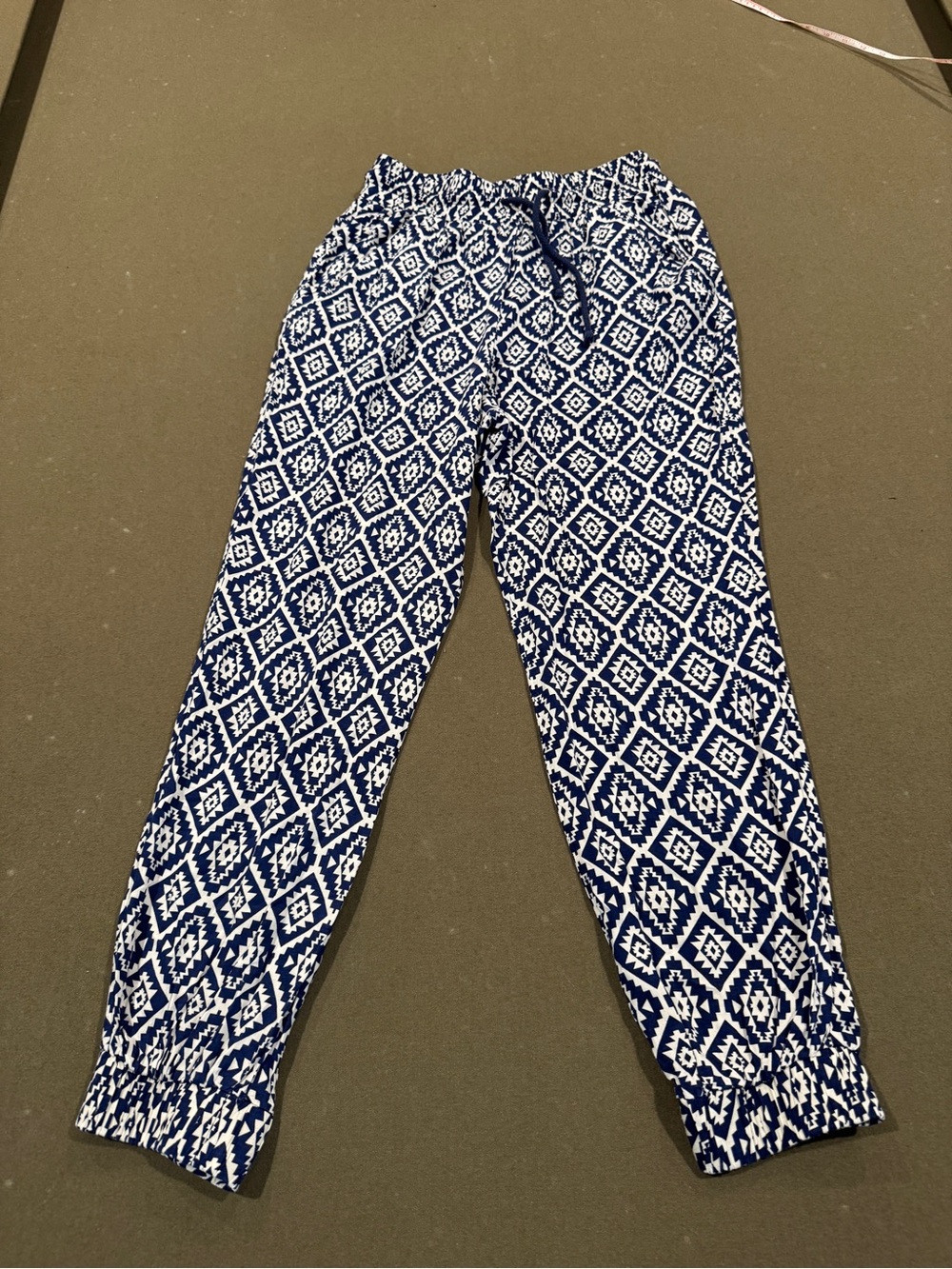 Forever 21 Navy & White Geometric Print Joggers
